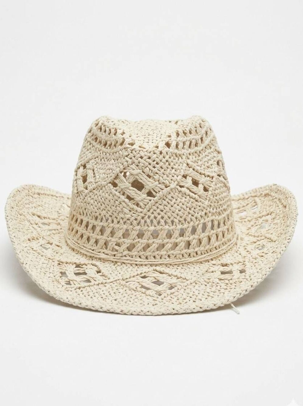 🩵NIB Beige Hollowed Straw Cowgirl Hat